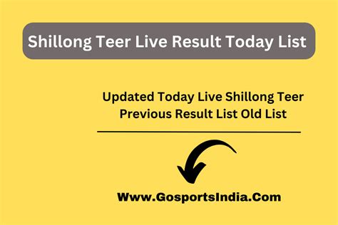 shillong teer result list updated|Shillong TEER RESULT [11 Aug 2024] Today LIVE FR, SR.